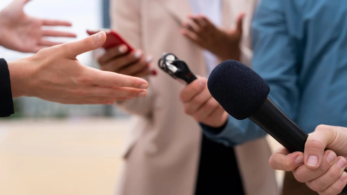 Press interview equipment symbolizing PR and communications automation by Honeyjar AI
