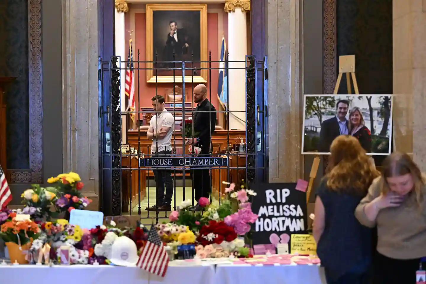 Memorial for Minnesota lawmaker Melissa Hortman inside the state House chamber