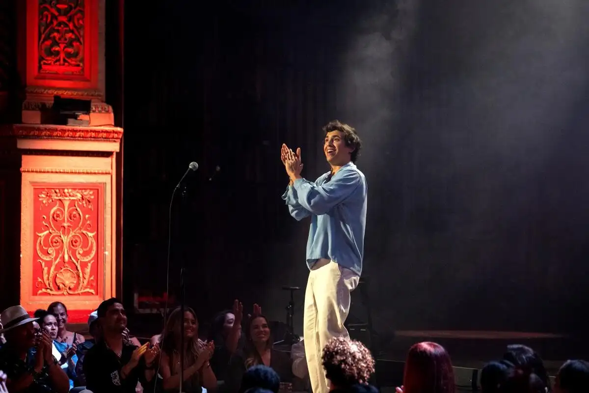 Marcello Hernández performing his opening monologue at the 2026 ESPY Awards as the audience watches during the ceremony at Lincoln Center in New York.
